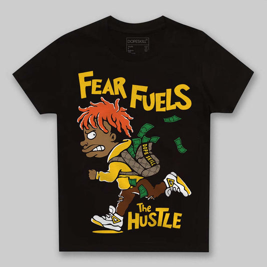 Yellow Sneakers DopeSkill Toddler Kids T-shirt Fear Fuels The Hustle Graphic Streetwear - Black