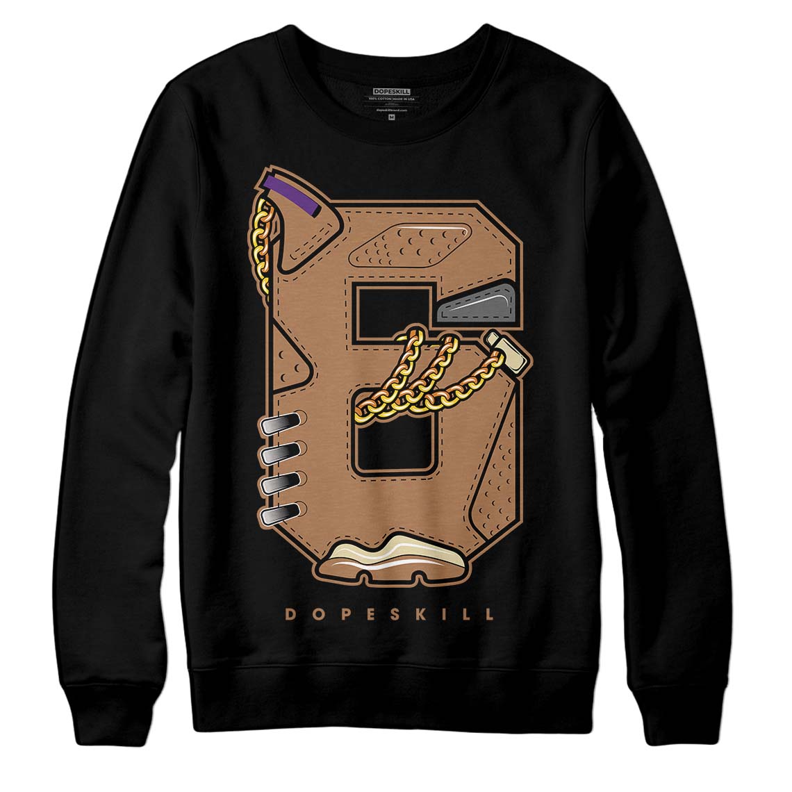 Jordan 6 WMNS Gore-Tex Brown Kelp DopeSkill Sweatshirt No.6 Graphic Streetwear - Black