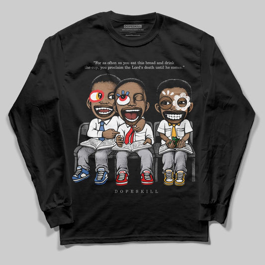 Grey Sneakers DopeSkill Long Sleeve T-Shirt First Sunday Graphic Streetwear - Black