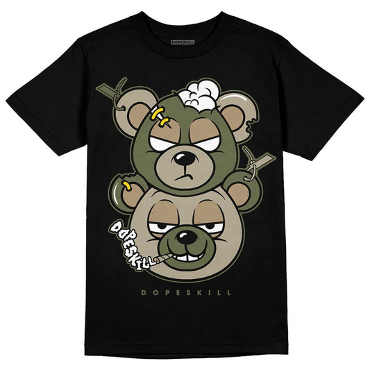 Air Max 90 Ballistic Neutral Olive DopeSkill T-Shirt New Double Bear Graphic Streetwear - Black