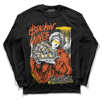 Jordan 3 Georgia Peach DopeSkill Long Sleeve T-Shirt Stackin Mines Graphic Streetwear - Bllack