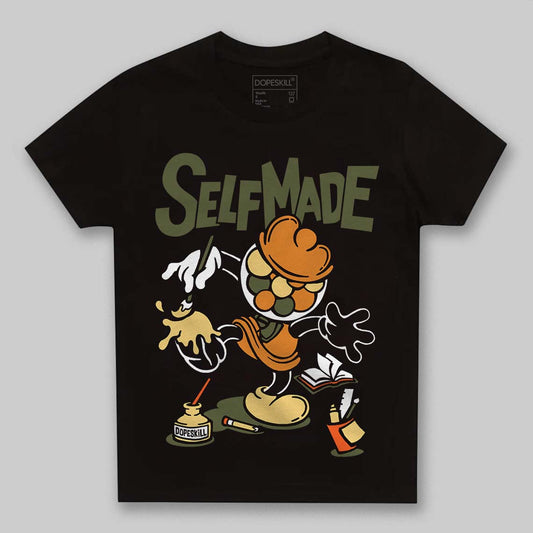 Olive Sneakers DopeSkill Toddler Kids T-shirt Self Made Graphic Streetwear - Black