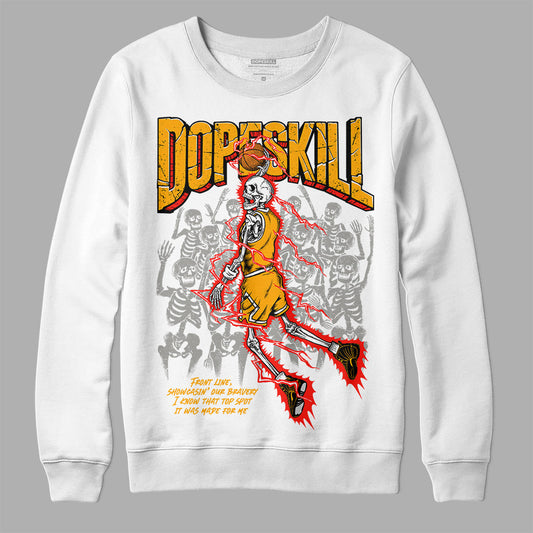 Jordan 12 Retro Black Taxi DopeSkill Sweatshirt Thunder Dunk Graphic Streetwear - White 