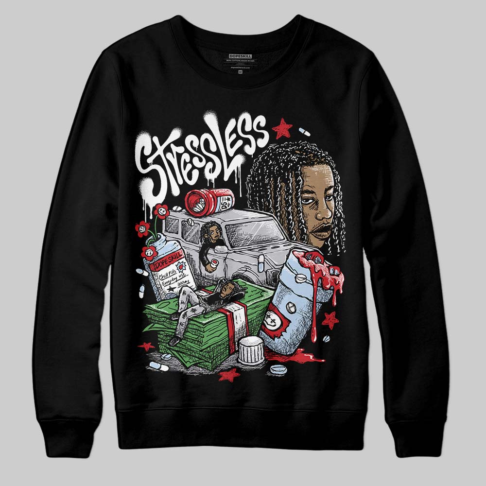 Jordan 5 Retro OG Black Metallic Reimagined DopeSkill Sweatshirt Stressless Graphic Streetwear - black