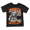 Jordan 12 Retro Brilliant Orange DopeSkill Toddler Kids T-shirt Sick Bear Graphic Streetwear - Black