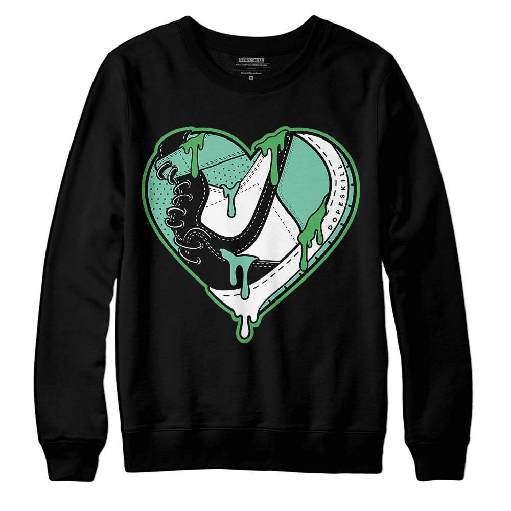 Jordan 1 High OG Green Glow DopeSkill Sweatshirt Heart Jordan 1 Graphic Streetwear - Black