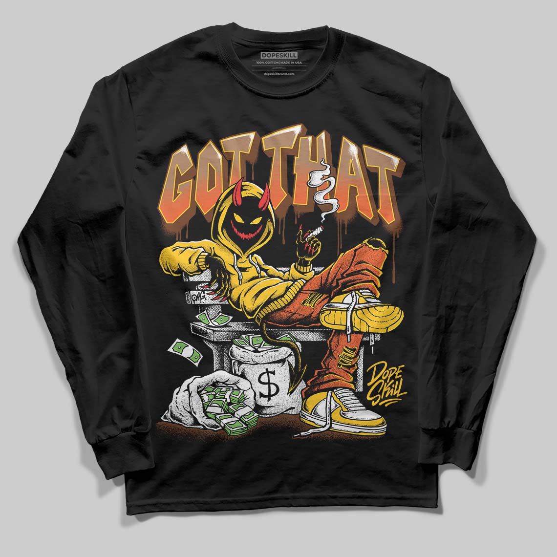 Yellow Sneakers DopeSkill Long Sleeve T-Shirt Got That Graphic Streetwear - black