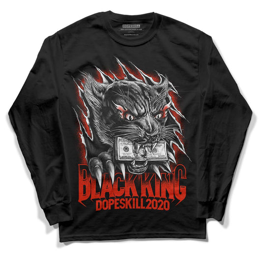 Yeezy Foam Runner Red Dopeskill Long Sleeve T-Shirt Black King Graphic Streetwear - Black