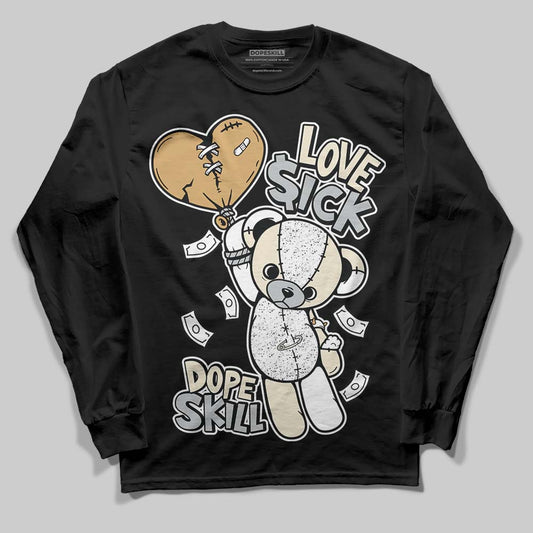 Jordan 5 Retro Reverse Metallic DopeSkill Long Sleeve T-Shirt Love Sick Graphic Streetwear - Black