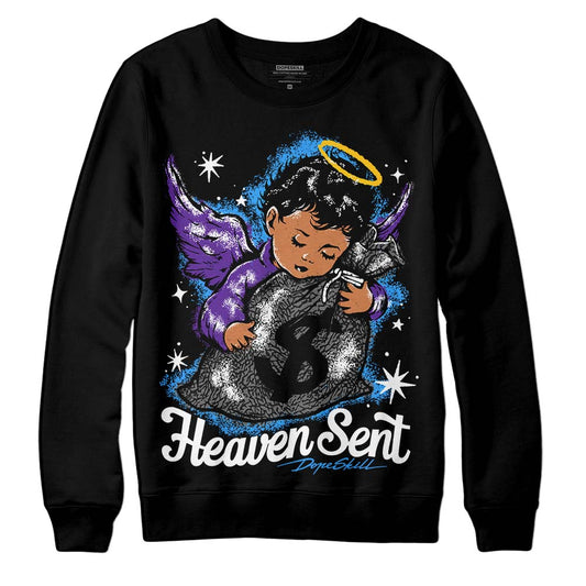 Jordan 3 Dark Iris DopeSkill Sweatshirt Heaven Sent Graphic Streetwear - black