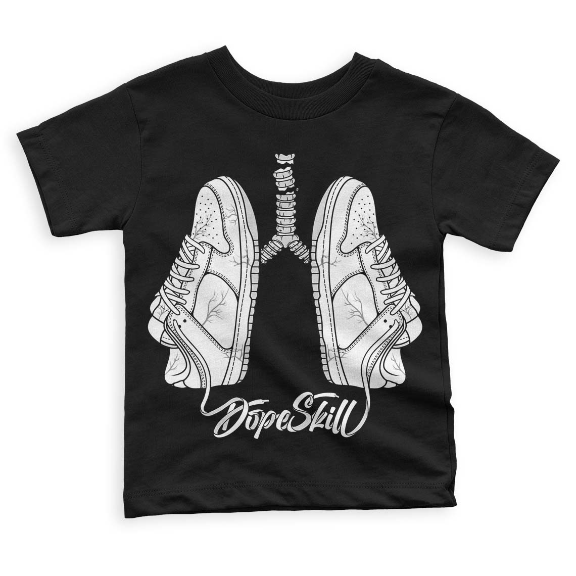 Dunk Low ‘Pure Platinum’ DopeSkill Toddler Kids T-shirt Breathe Graphic Streetwear - Black