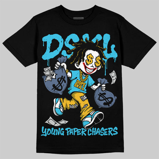 Jordan 11 Gamma Blue DopeSkill T-Shirt Young Paper Chasers Graphic Streetwear - black