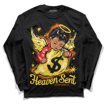 Jordan 4 Thunder DopeSkill Long Sleeve T-Shirt Heaven Sent Graphic Streetwear - Black