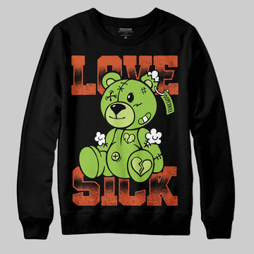 Neon Green Sneakers DopeSkill Sweatshirt Love Sick Graphic Streetwear - Black