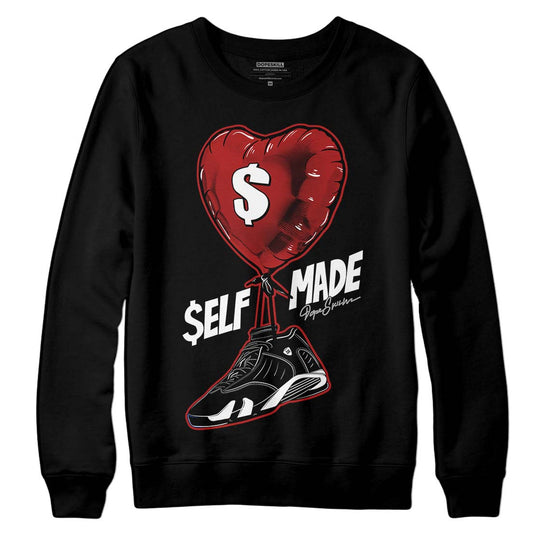 Jordan 14 "Black/White" DopeSkill Sweatshirt Self Made Graphic Streetwear - Black