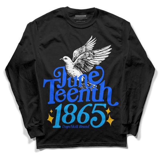 Royal Blue Sneakers DopeSkill Long Sleeve T-Shirt Juneteenth 1865 Graphic Streetwear - Black