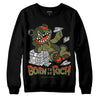 Olive Sneakers DopeSkill Sweatshirt Born To Be Rich Graphic Streetwear - Black