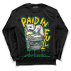 Green Sneakers DopeSkill Long Sleeve T-Shirt Paid In Full Graphic Streetwear - Black 