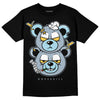 Jordan 13 “Blue Grey” DopeSkill T-Shirt New Double Bear Graphic Streetwear - Black