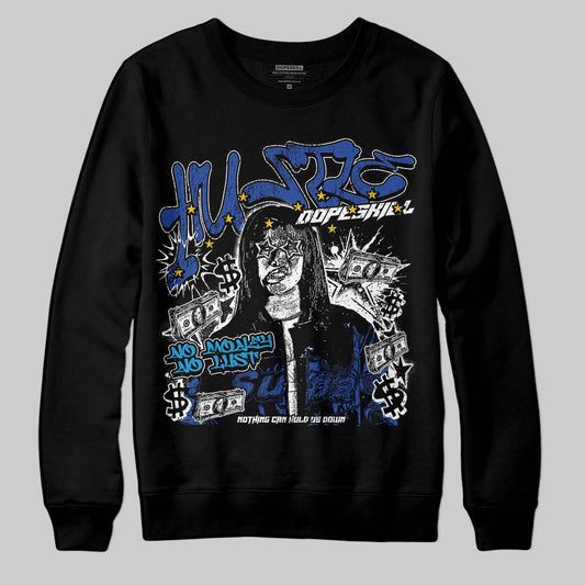 Royal Blue Sneakers DopeSkill Sweatshirt No Money No Lust Graphic Streetwear - Black