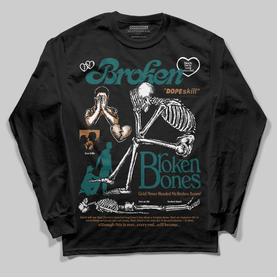 Adidas Samba OG Leopard Pack Collegiate Green DopeSkill Long Sleeve T-Shirt Broken Bones Graphic Streetwear - Black