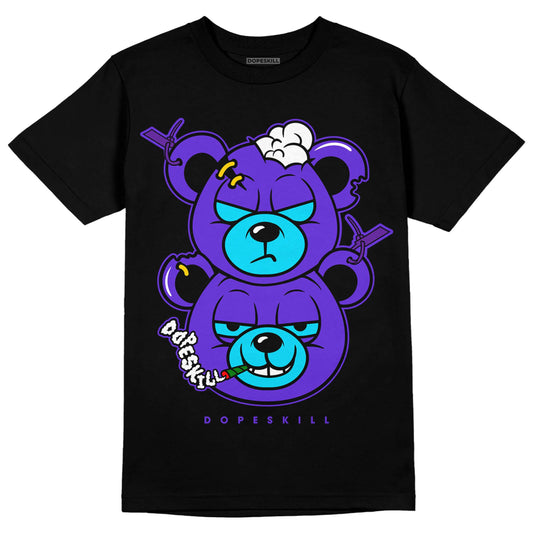 Jordan 6 "Aqua" DopeSkill T-Shirt New Double Bear Graphic Streetwear - Black 