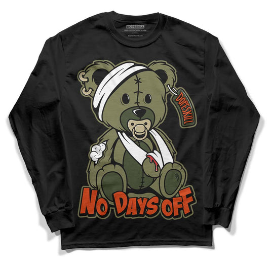 Olive Sneakers DopeSkill Long Sleeve T-Shirt Hurt Bear Graphic Streetwear - Black