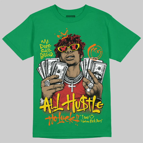 Green Sneakers DopeSkill T-Shirt All Hustle No Luck Graphic Streetwear - Irish Green