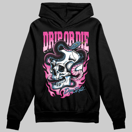 Pink Sneakers DopeSkill Hoodie Drip or Die Graphic Streetwear - Black