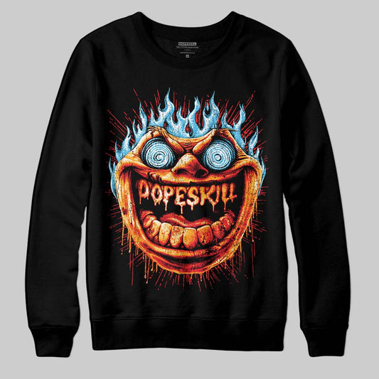 Red Sneakers DopeSkill Sweatshirt Hellfire Graphic Streetwear - Black