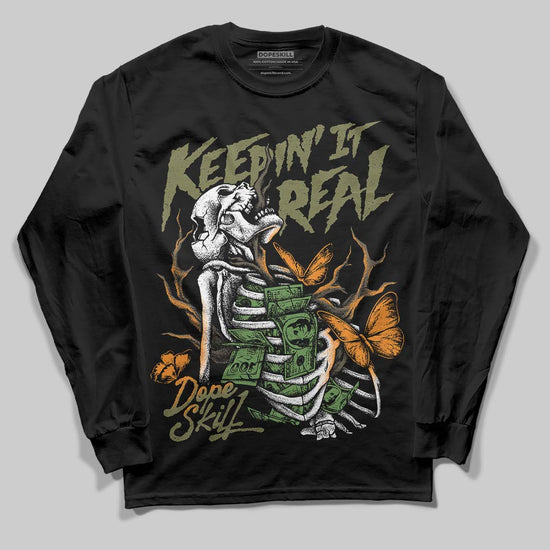 Olive Sneakers DopeSkill Long Sleeve T-Shirt Keepin' It Real Graphic Streetwear - black