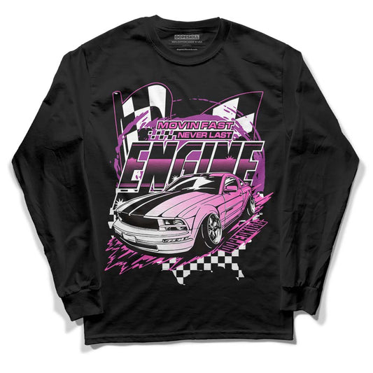 Jordan 4 GS “Hyper Violet” DopeSkill Long Sleeve T-Shirt ENGINE Tshirt Graphic Streetwear - Black