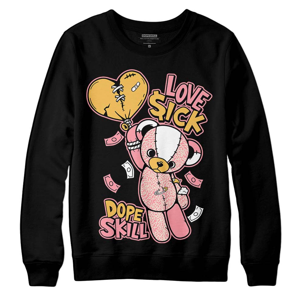 Jordan 3 GS “Red Stardust” DopeSkill Sweatshirt Love Sick Graphic Streetwear - Black