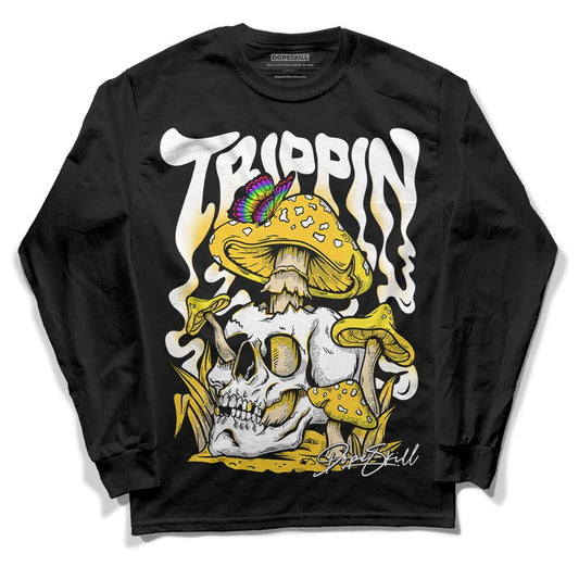 Jordan 4 Retro “Vivid Sulfur” DopeSkill Long Sleeve T-Shirt Trippin Graphic Streetwear - Black