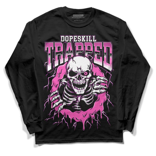 Jordan 4 GS “Hyper Violet” DopeSkill Long Sleeve T-Shirt Trapped Halloween Graphic Streetwear - Black