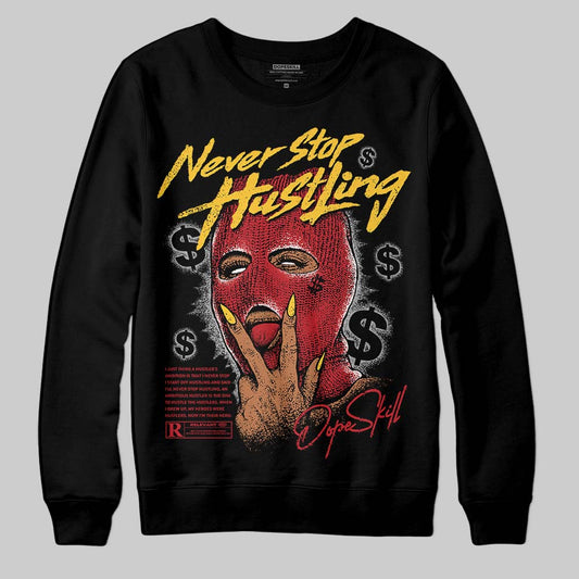 Jordan 14 Retro Ferrari (2025) DopeSkill Sweatshirt Never Stop Hustling Graphic Streetwear - Black