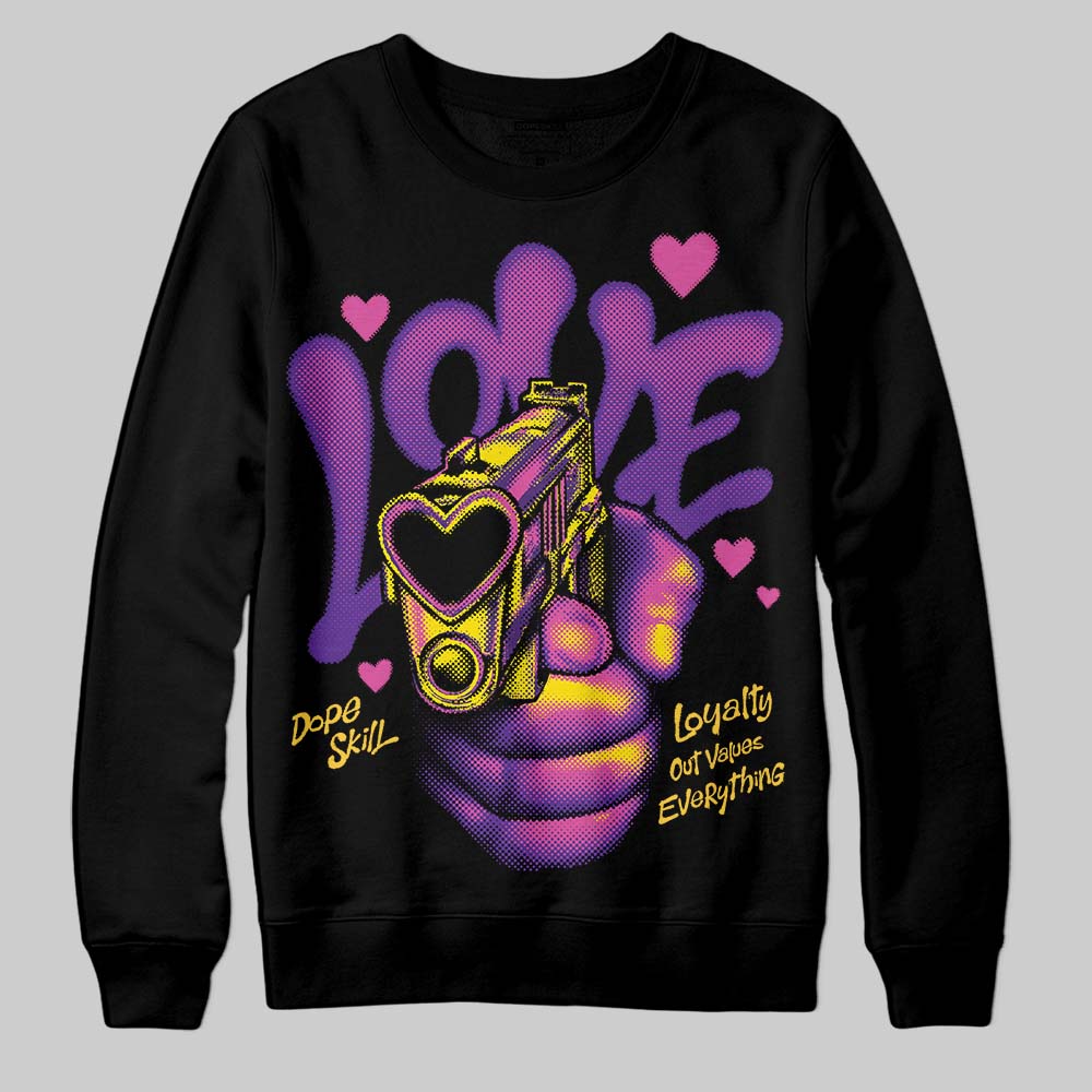 PURPLE Sneakers DopeSkill Sweatshirt Love Shot Graphic Streetwear - White