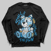 Jordan 4 Denim “Worn Blue” DopeSkill Long Sleeve T-Shirt Smile Through The Pain Graphic Streetwear - Black