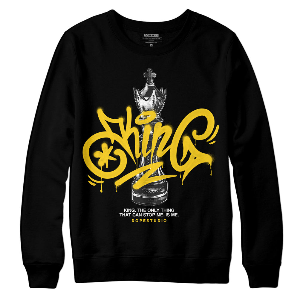 Jordan 4 Lightning DopeSkill Sweatshirt King Chess Graphic Streetwear - Black