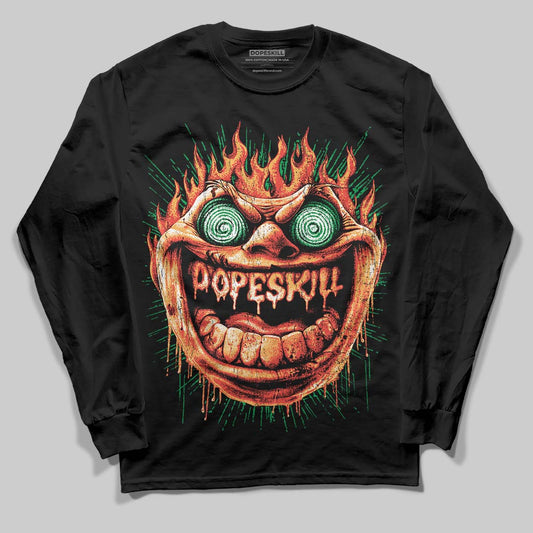 Black and White Sneakers DopeSkill Long Sleeve T-Shirt Hellfire Graphic Streetwear - black