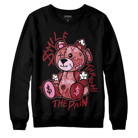 Valentine's Day Collection DopeSkill Sweatshirt Smile Through The Pain Graphic Streetwear - Black