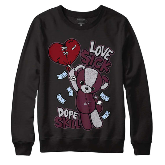 Jordan 5 Retro Burgundy (2023) DopeSkill Sweatshirt Love Sick Graphic Streetwear - Black