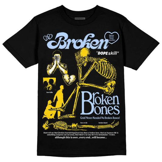 Jordan 6 “Yellow Ochre” DopeSkill T-Shirt Broken Bones Graphic Streetwear - Black