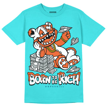 Dunk Low “Miami Dolphins” DopeSkill Tahiti Blue T-shirt Born To Be Rich Graphic Streetwear 