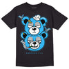 Jordan 2 Low "University Blue" DopeSkill T-Shirt New Double Bear Graphic Streetwear - Black