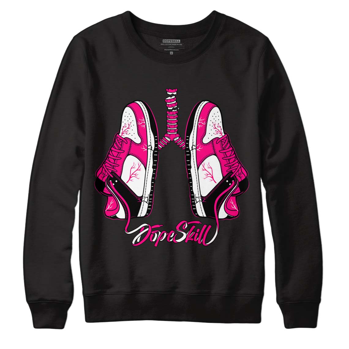 Jordan 1 Low GS “Fierce Pink” Dopeskill Sweatshirt Breathe Graphic Streetwear - Black