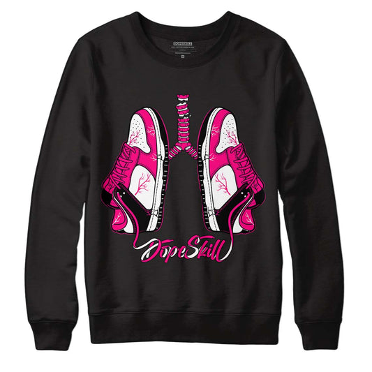 Jordan 1 Low GS “Fierce Pink” Dopeskill Sweatshirt Breathe Graphic Streetwear - Black