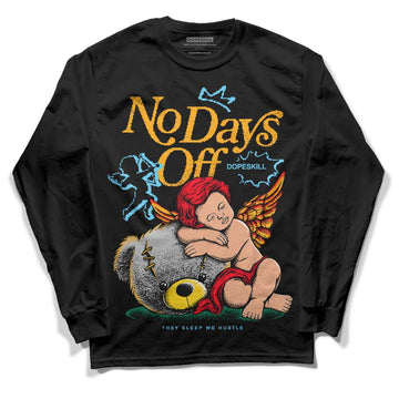 Jordan 1 Mid GS 'Six Championships DopeSkill Long Sleeve T-Shirt New No Days Off Graphic Streetwear - Black