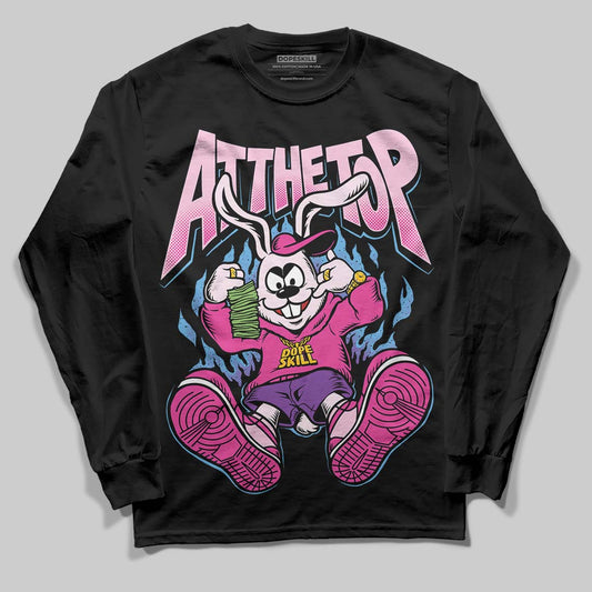 Pink Sneakers DopeSkill Long Sleeve T-Shirt At The Top Graphic Streetwear - Black