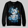 Jordan 4 Denim “Worn Blue” DopeSkill Sweatshirt Smile Through The Pain Graphic Streetwear - Black